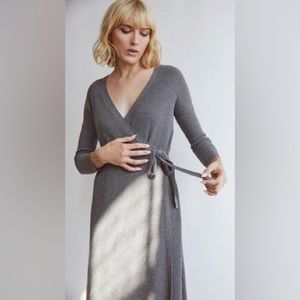 Vetta gray wrap sweater dress